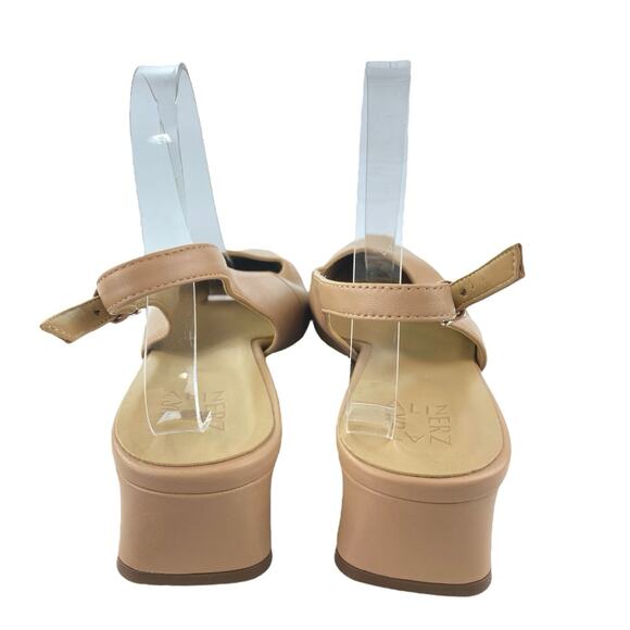 Naturalizer Lesley Women's Tan Nude Leather Pointed Toe Slingback Pumps Shoes 10 - Picture 3 of 5